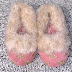Disney Pink and Gold Princess Fur Slippers